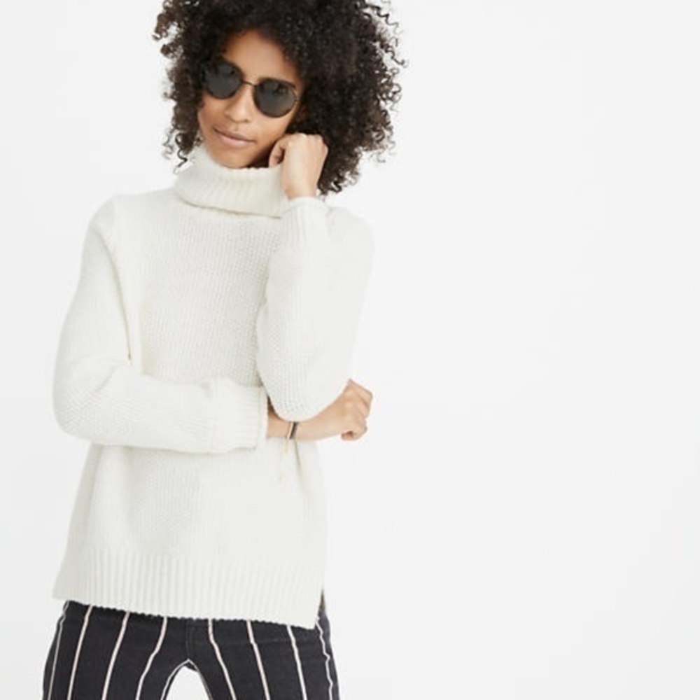 Madewell Varick Turtleneck Sweater in White sz XS